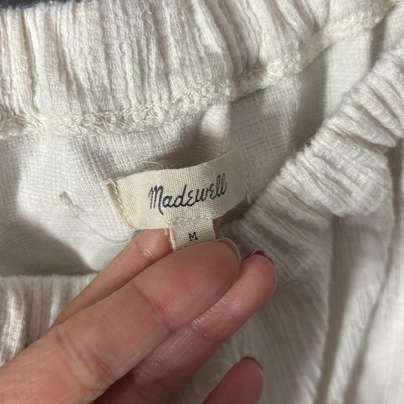 Madewell Cream Off Shoulder Button Cap Sleeve Blouse - Picture 5 of 8